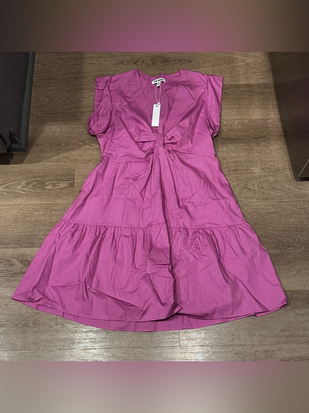 Steve Madden Fuchsia Knot-Front Midi Dress